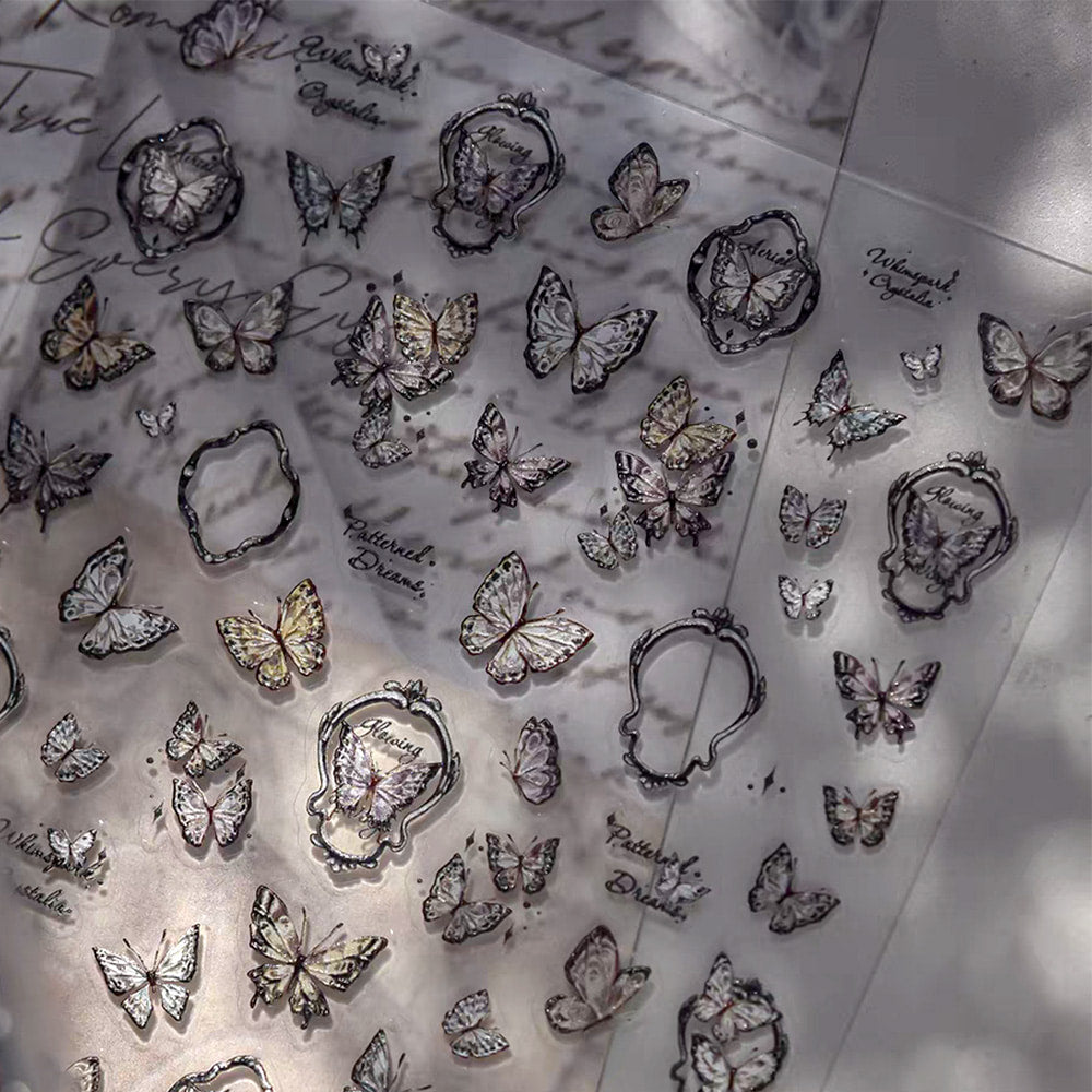 3D Embo Nail Sticker-600 Butterfly Autumn Picture Frame