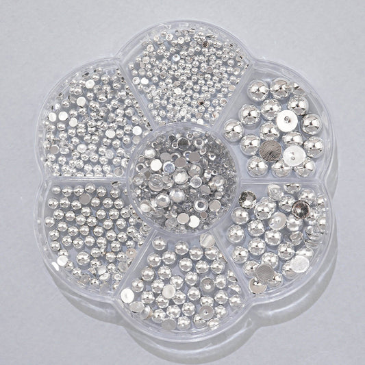 Nail stone- 22 half ball charm round metal nail