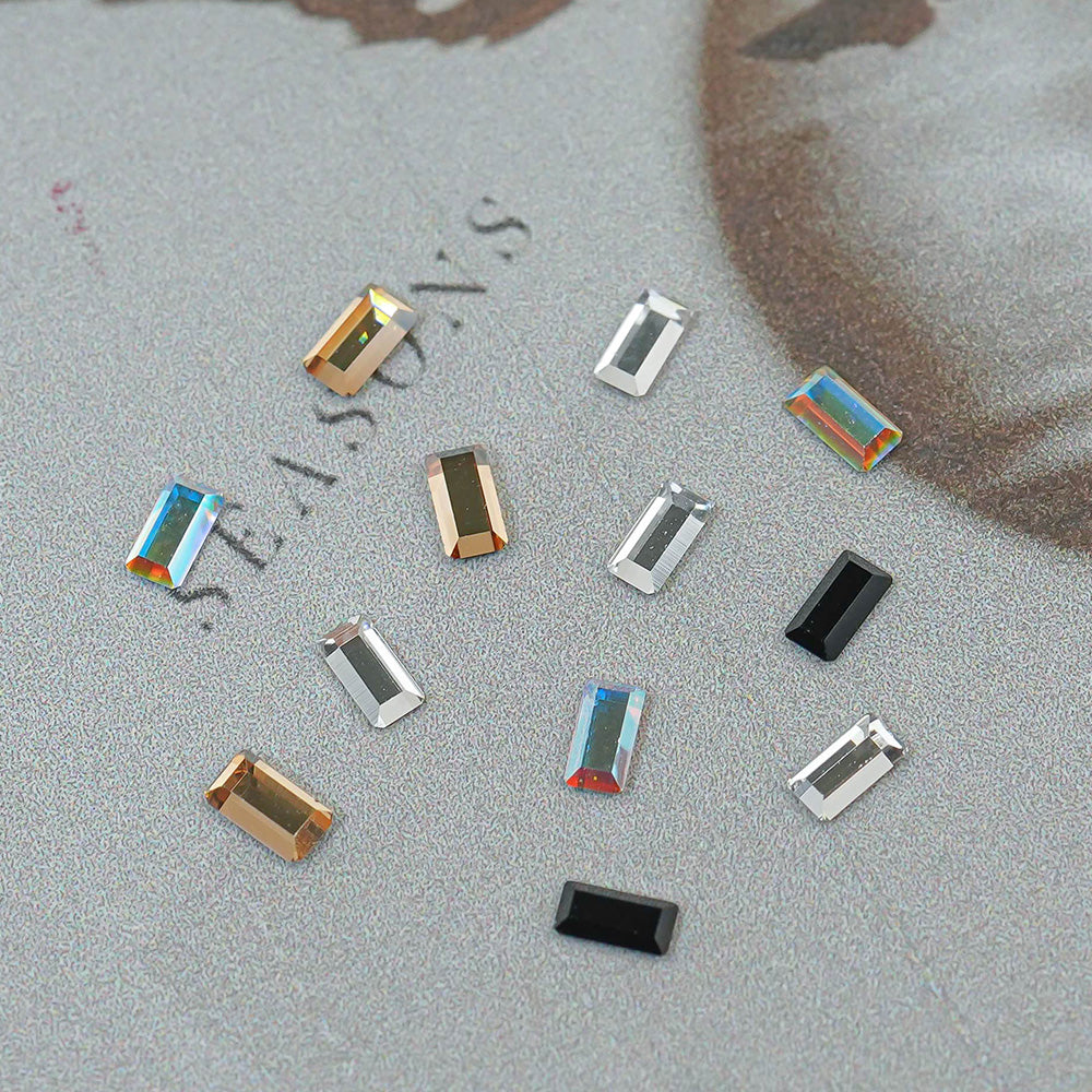 Austrian Crystal 3.7x1.9 Mini Baguette 10 Pieces 2510 Nail Stone