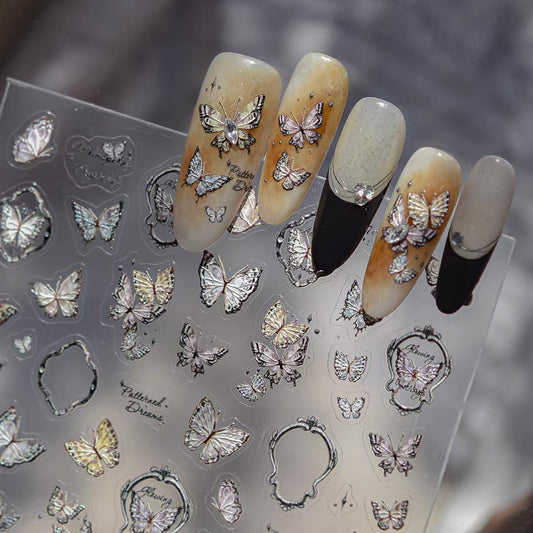3D Embo Nail Sticker-600 Butterfly Autumn Picture Frame