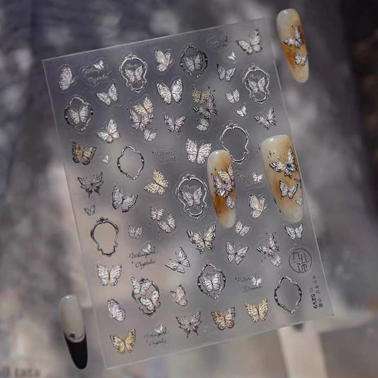 3D Embo Nail Sticker-600 Butterfly Autumn Picture Frame