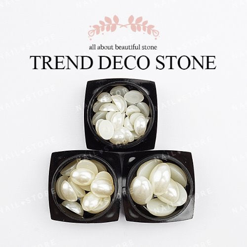 Trendy brooch half pearl - oval / 3 sizes / pearl