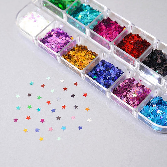 별 네일글리터 12세트-9 AB 스팽글 3mm