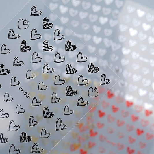 Nail Sticker-212 Heart Check Drawing Sketch