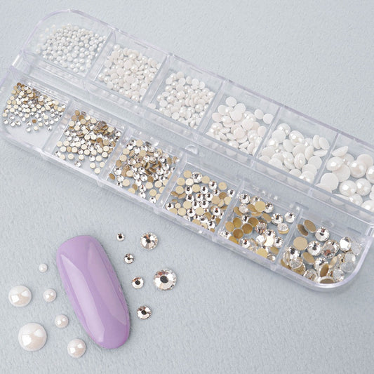 Pearls Nail Charms Nail Art Rhinestones 3D Studs Decor- PL08