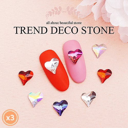 Glass Stone Sweet Heart 8x9 (3 pieces)