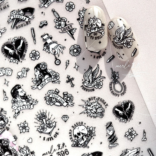 Premium Nail Sticker - 75 Tattoo Hippie