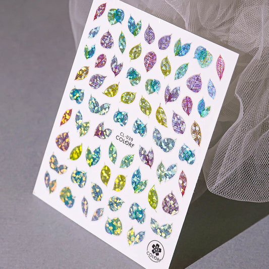 Nail Sticker-209 Fall Fallen Leaves Hologram