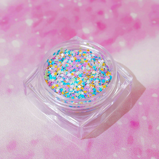 Star Nail Glitter - 6 Mixed Super Mini 1mm Pastel