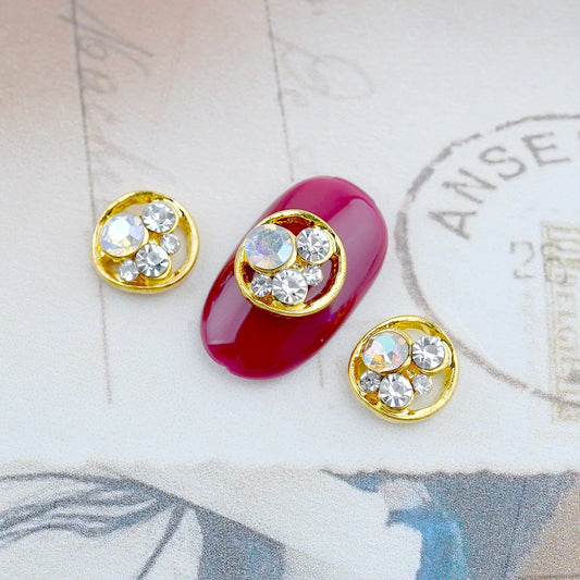 Fancy Nail Parts-2 AB Stone Round