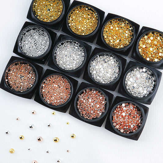 Nail half-ball metal round charm parts