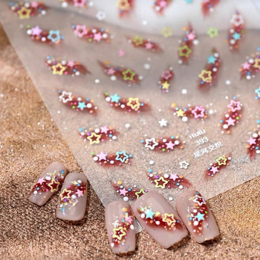 3D embossed nail sticker-602 star mini circle