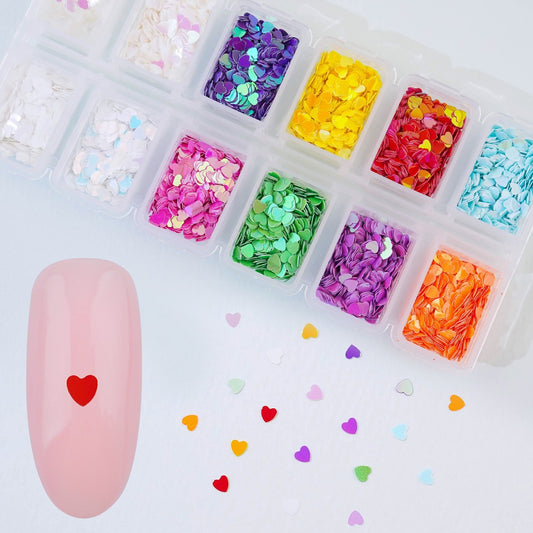 Trendy New Honey Pop AB Glitter (Heart/3.0) 12 sets