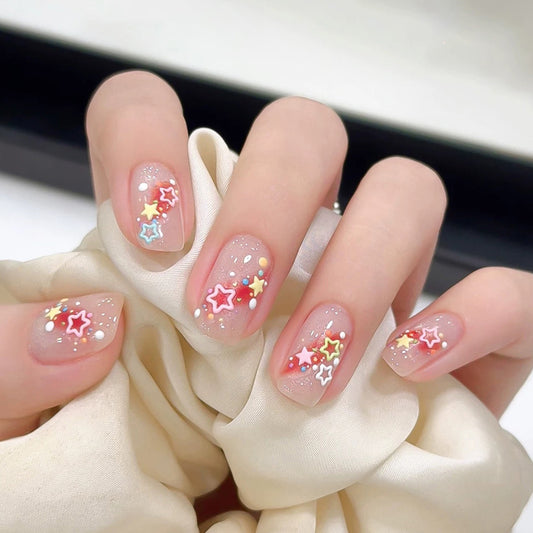 3D embossed nail sticker-602 star mini circle
